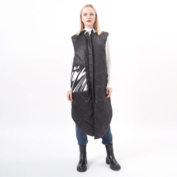 Quilted Longline Padded Vest Outfit with Pocket