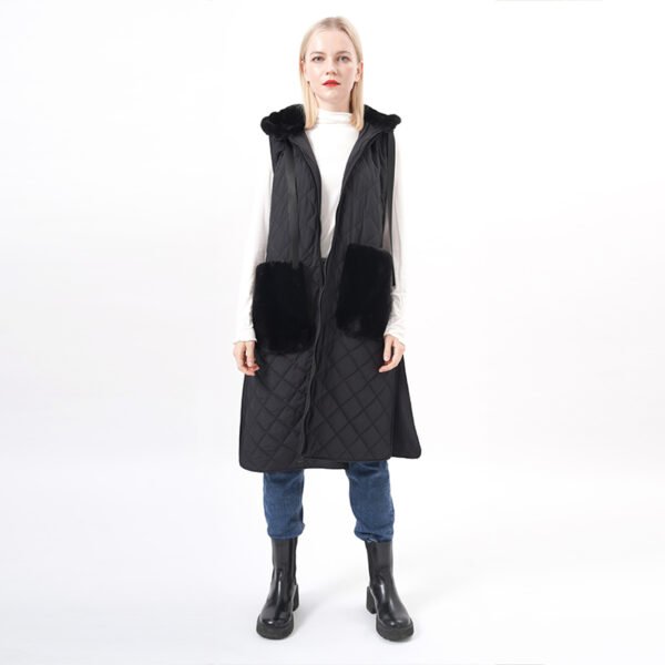 Women Long Puffer Coat Jacket with Hood - Image 7