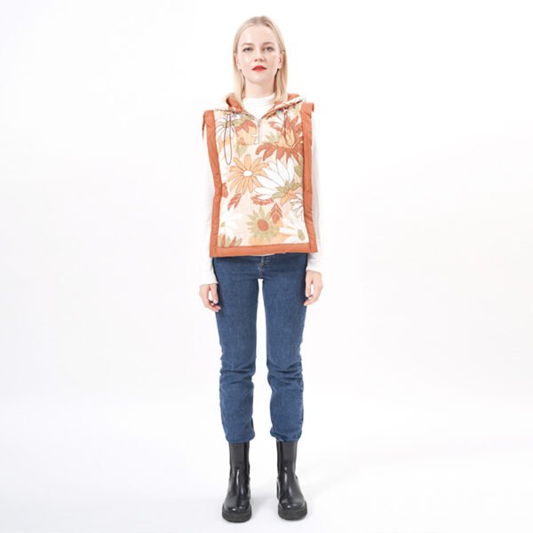 Hooded Quilted Vest Padded Waistcoat - Image 7