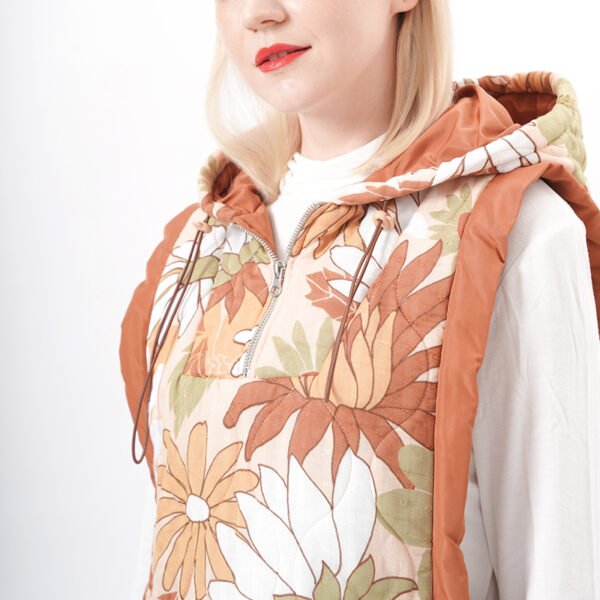 Hooded Quilted Vest Padded Waistcoat - Image 2