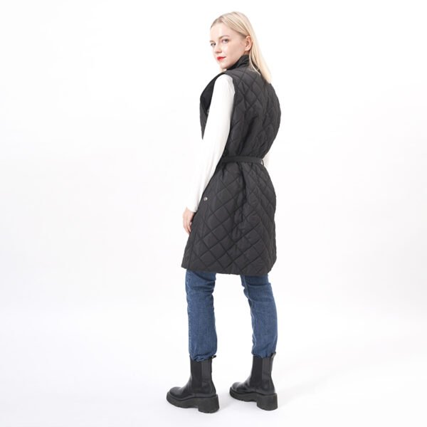 Long Outwear Qualited Padded Vest with Pocket - Image 5