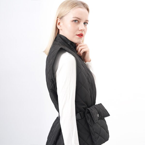 Long Outwear Qualited Padded Vest with Pocket - Image 4