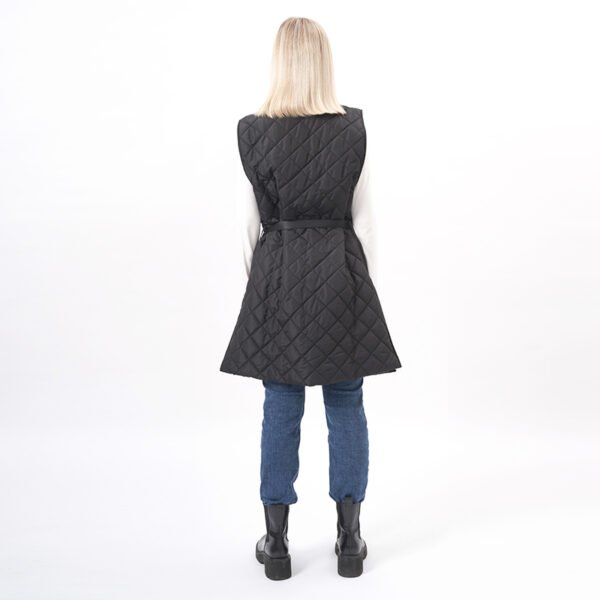Long Outwear Qualited Padded Vest with Pocket - Image 3