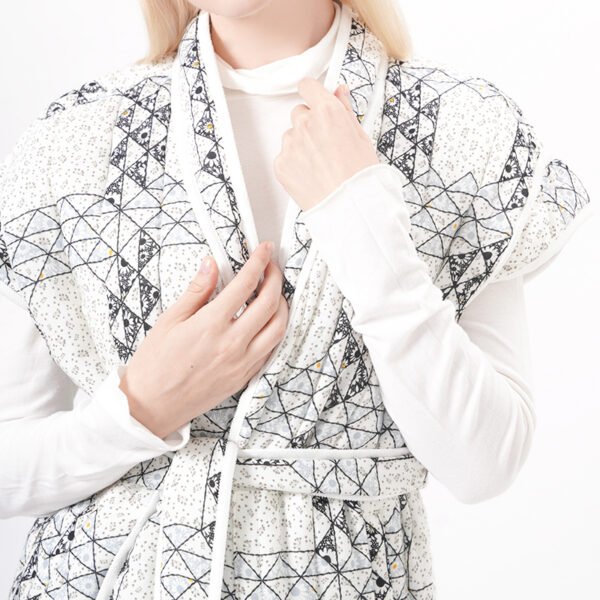 Sleeveless Quilted Vest Padded Gilet with Belt - Image 2