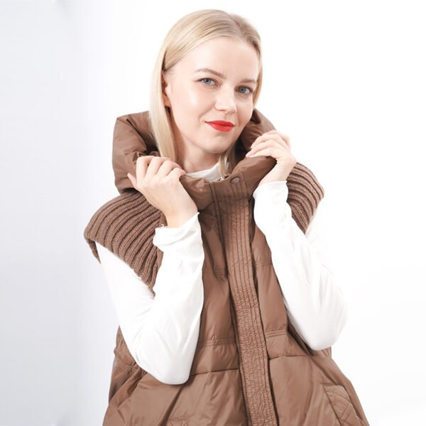 Hooded Zipper Up Padded Gilet With Pockets - Image 6