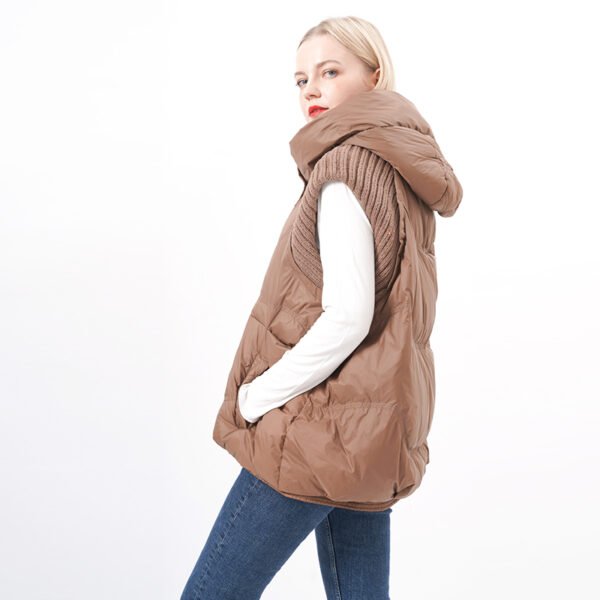 Hooded Zipper Up Padded Gilet With Pockets - Image 5