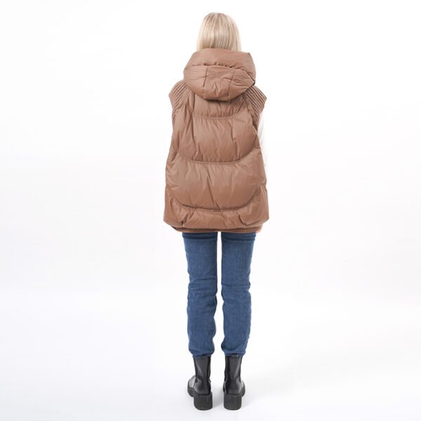 Hooded Zipper Up Padded Gilet With Pockets - Image 4
