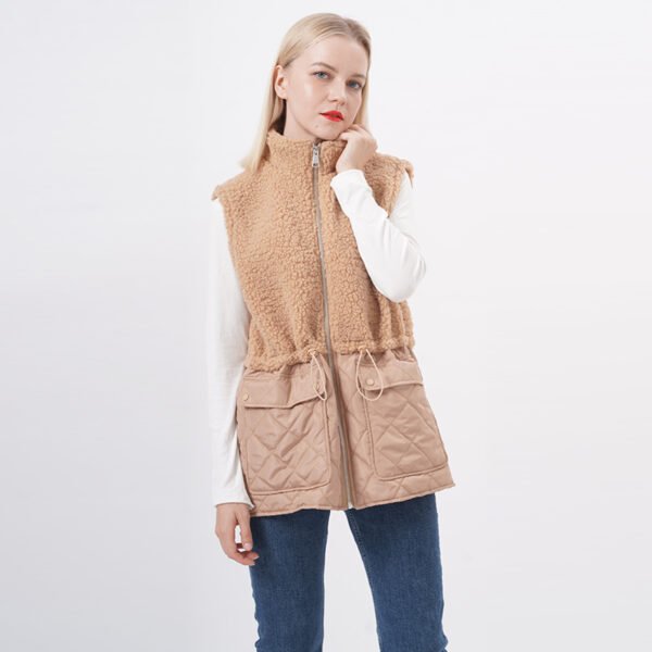 Standard Collar Quilted Fleece Vest