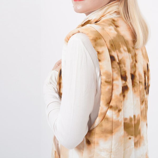 Standard Collar Open Front Puffer Quilted Vest - Image 3