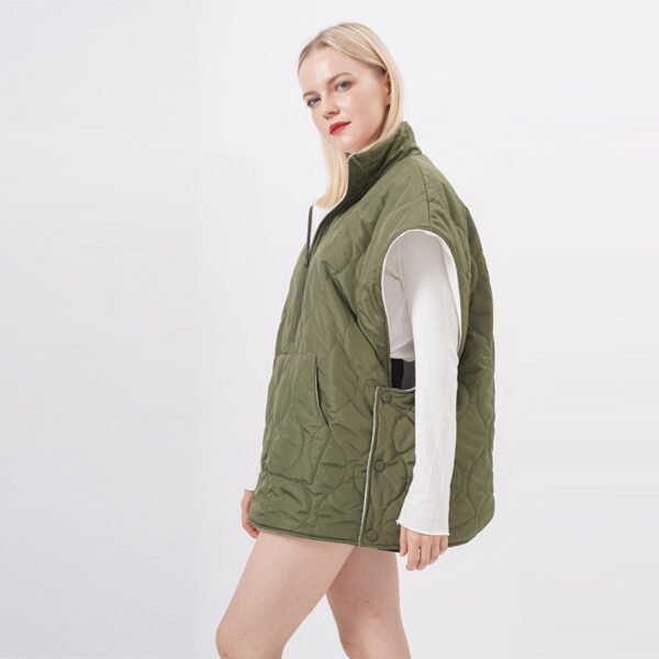 Standard Collar Quilted Pullover Vest with Pocket - Image 5