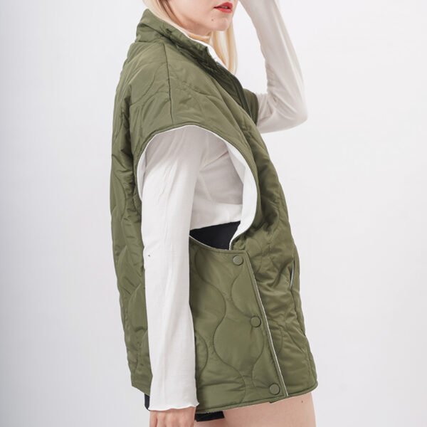 Standard Collar Quilted Pullover Vest with Pocket - Image 2