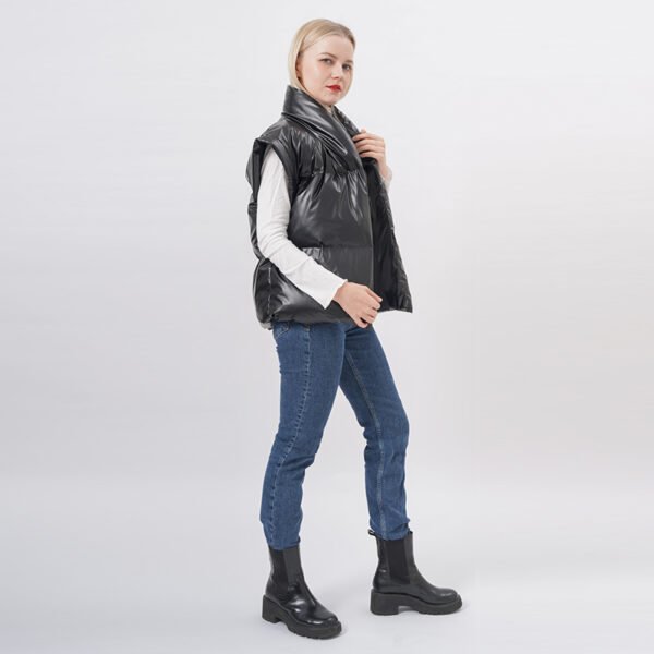 Sleeveless Crop Vest Puffer Vest Padded Gilet - Image 6