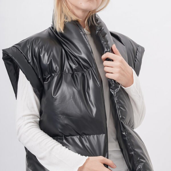 Sleeveless Crop Vest Puffer Vest Padded Gilet - Image 2