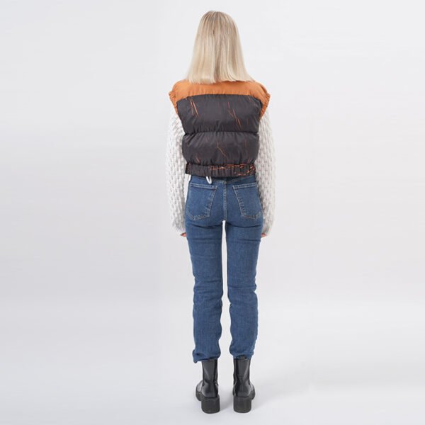 Sleeveless Quilted Cropped Puffer Vest - Image 4