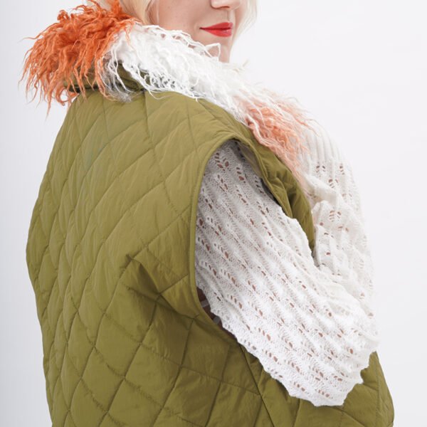 Cap Sleeves Cropped Puffer Vest - Image 2