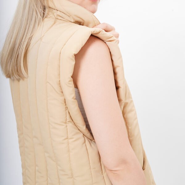 Sleeveless Padded Quilted Jacket Vest - Image 2