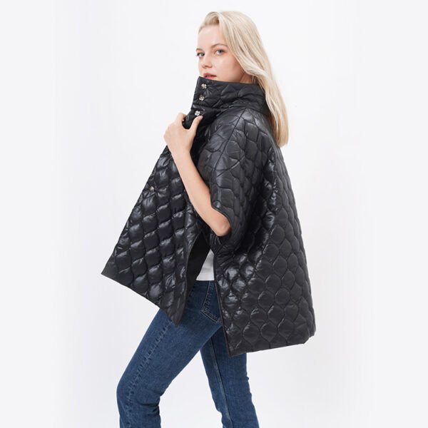 Warm Padded Quilted Cape Coat