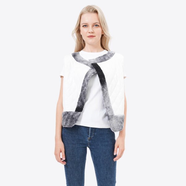 Sleeveless Padded Quilted Cardigan Jacket - Image 7