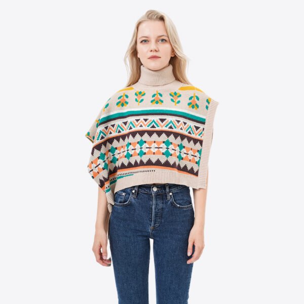 High Neck Open Side Knitting Sweater Vest - Image 7