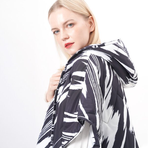 Hooded Padded Cape Poncho - Image 2