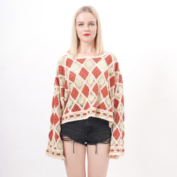 Long Sleeves Cropped Crochet Top