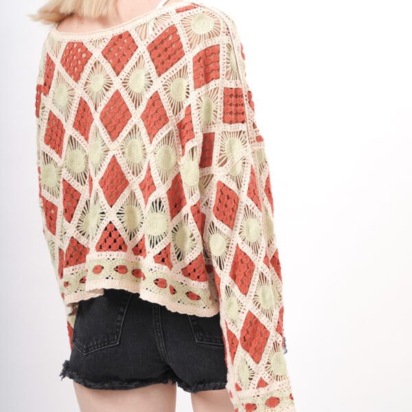 Long Sleeves Cropped Crochet Top - Image 2