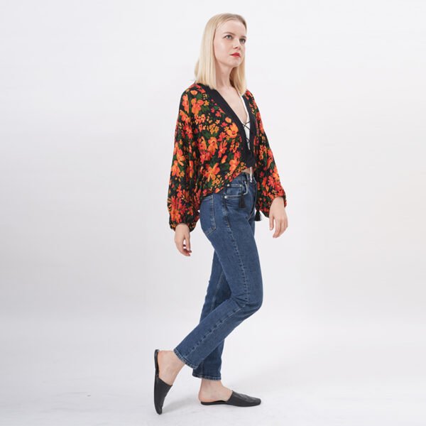 Drawstring Floral Kimonos Cover Ups - Image 6