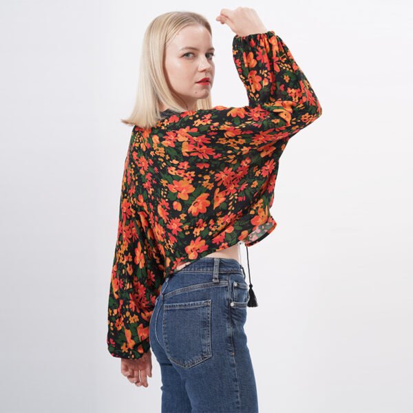 Drawstring Floral Kimonos Cover Ups - Image 4