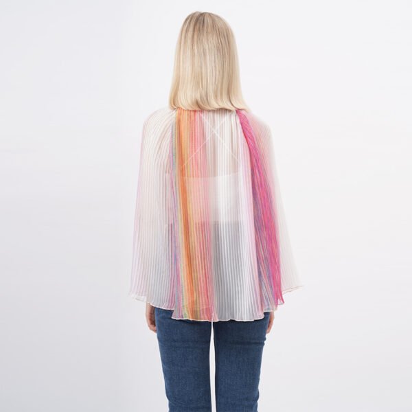 Bell Sleeeves Flowy Pleated Drawstring Blouse - Image 6