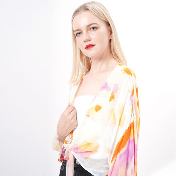 Tie Dye Front Tie Knot Bathing Cover Ups