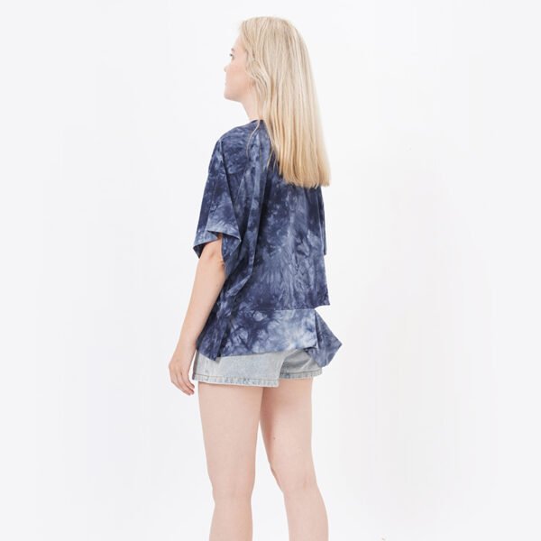 Women's Blouse Tie Dye Crop Top in Navy - Image 4