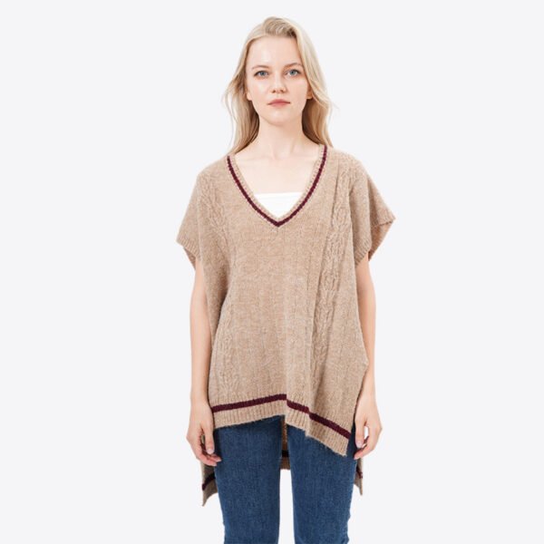 Casual Short Sleeves Knit Acrylic Sweater - Image 6