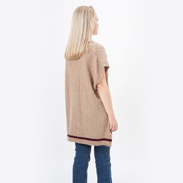 Casual Short Sleeves Knit Acrylic Sweater - Image 3