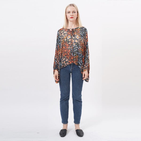 Long Sleeves Floral Printed Blouse Tops - Image 7