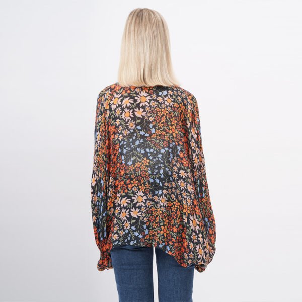 Long Sleeves Floral Printed Blouse Tops - Image 3