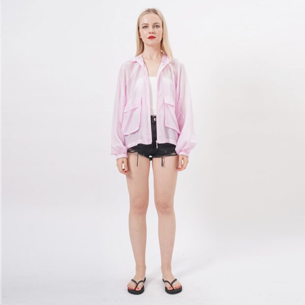 Long Sleeve Silk Sun Protection Hoodie Jacket - Image 7