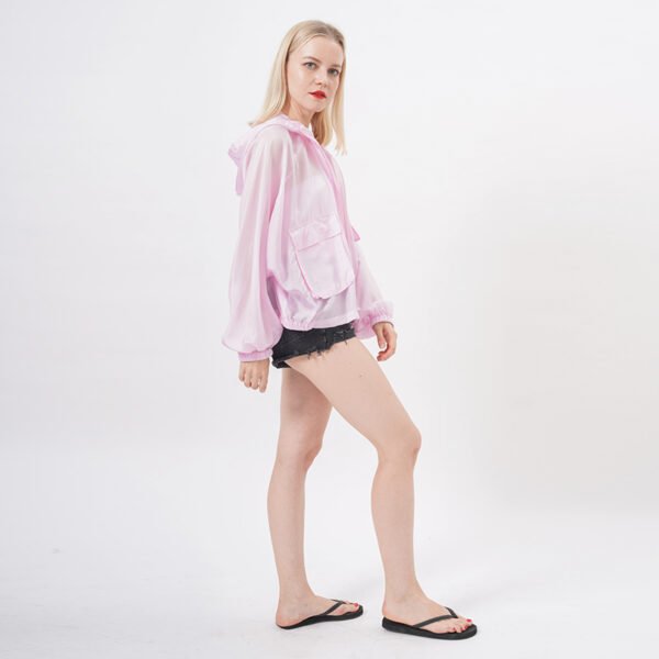 Long Sleeve Silk Sun Protection Hoodie Jacket - Image 6