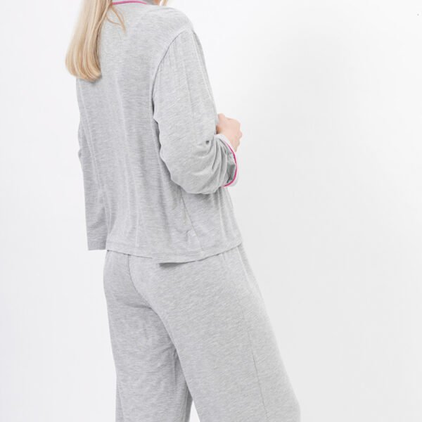 Two Pieces Long Sleeves Modal Pajama Sets with Pants - Image 2