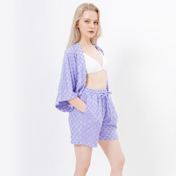 Loose Two Pieces Waffle Pajama Sets for Women - Image 6