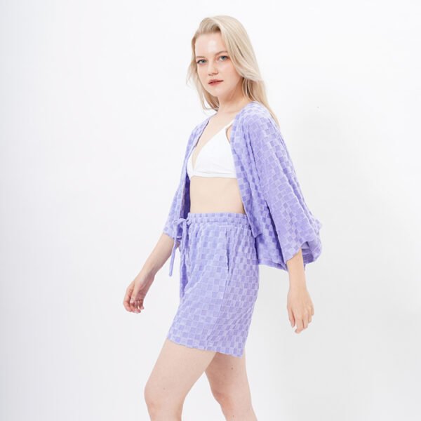 Loose Two Pieces Waffle Pajama Sets for Women - Image 4