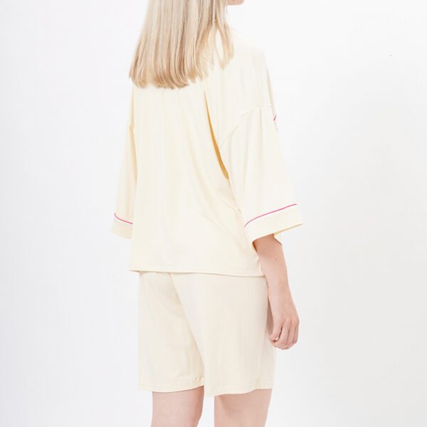 Summer Viscose 3/4 Sleeves Pajamas with Short Pants - Image 2