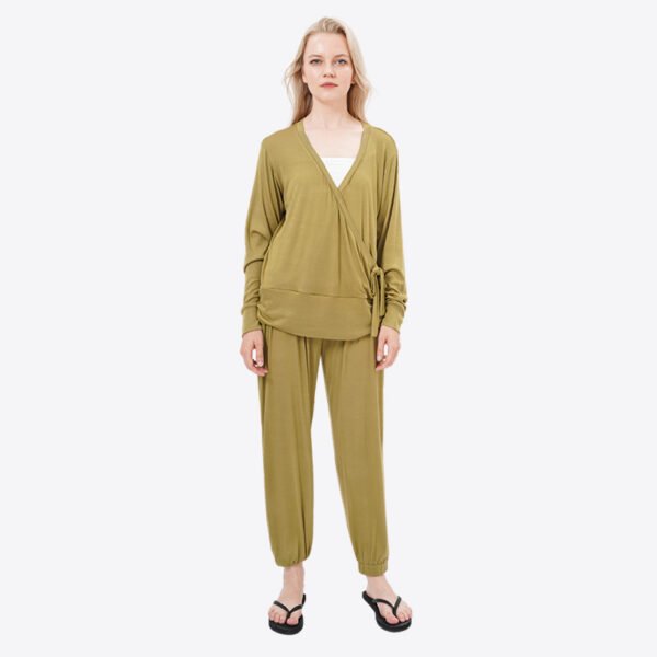Long Sleeves Women Pajamas Set with Pocket - Image 7