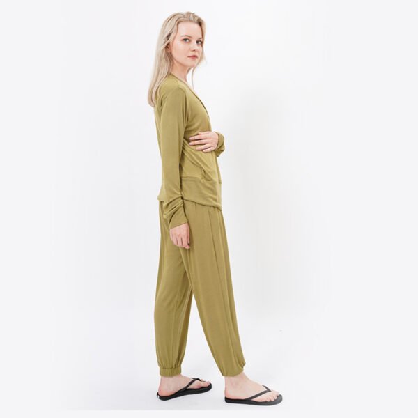 Long Sleeves Women Pajamas Set with Pocket - Image 6