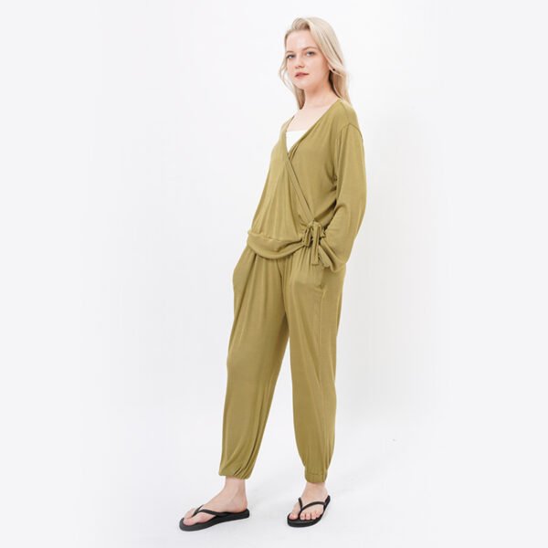 Long Sleeves Women Pajamas Set with Pocket - Image 5